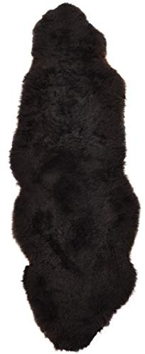 generisch Island LAMMFELL Teppich DOPPEL Fell BETTVORLEGER SCHWARZ Natur CA. 180 x 60 cm Fell Teppich KURZWOLLIG AUS 2 Island LAMMFELLEN BETTVORLGER ÜBERWURF Dunkelbraun SCHWARZ Natur