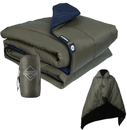 onewind Premium campingfilt, lätt och packbar resefilt för strand, camping, backpacking, flygplan och vandring, OD grön