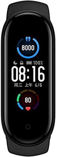 Xiaomi Mi Band 5 Global Version Fitness-Armband, 2,7 cm (1,1 Zoll), AMOLED-Farbdisplay, Unisex, Schwarz, 1 Stück (1er Pack)