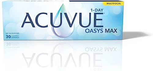 ACUVUE OASYS MAX 1-Day MULTIFOCAL Tageskontaktlinsen – 30 Gleitsichtlinsen für den Nah-, Zwischen- und Fernbereich – Tageskontaktlinsen mit -6.75 dpt und BC 8.4 – UV Schutz & angenehmes Tragegefühl
