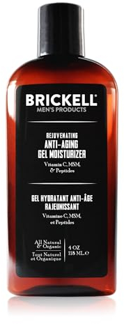 Brickell Men's Gel Hydratant Anti-âge Rajeunissant pour Hommes, Naturel et Biologique, Hydratant à Absorption Rapide, Réduit les Ridules et les Rides (Parfumé, 118 ml)