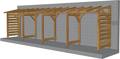Abri de Jardin en Bois Massif de 8m, Non Couvert et sans Fond, Traitement Classe 3, Jardinatoire