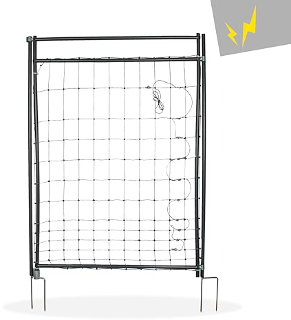 horizont Hotgate Weidetor – Tor für Weidezaun 105-120 cm Höhe, elektrifizierbare Zauntür mit 86 cm breitem Durchgang, Schafzaun Tür, stabiles Weidezaun Tor, Gartenzaun Tür mit Stromführung