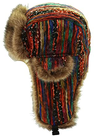Russische Mütze Russische Ushanka-Hüte Mit Ohrenklappe Frauen Bunte Bombermützen Damen Winddichter Schnee Dicker Warme Winterpelzmützen