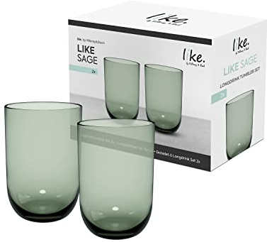 like. by Villeroy & Boch – Like Glass Longdrink-Glas Grün, Spülmaschinenfest, Glas, Trinkgeschirr, Gläser, Longdrinkgläser, Kristallglas