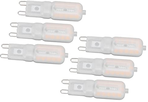 TOPINCN 6 Stück Glühbirne, 5 W 22 G9 LED Dimmbarer Augenschutz Energiesparende Deckenlampe Schreibtischlampe, Haushalts-LED-Lampenersatz (Warmes Licht 220V)