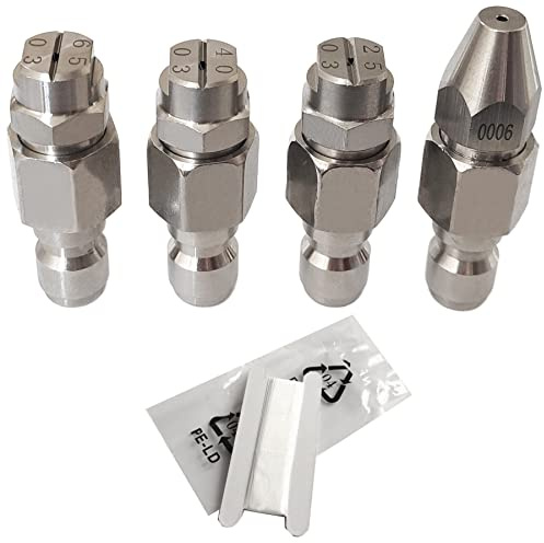 Ugelli Nebulizzatori 030,SS Ugello Idropulitrice(4 pezzi),1/4 Attacco Rapido Ugelli Idropulitrice(0°/25°/40°/65°)