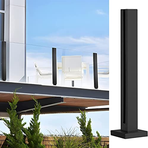 Système de poteau de garde-corps de clôture de panneau de verre Balustrade en verre Poteau de garde-corps en verre, 65 75 85 95 105 115 cm Système de balustrade en verre de pont de patio en acier inox