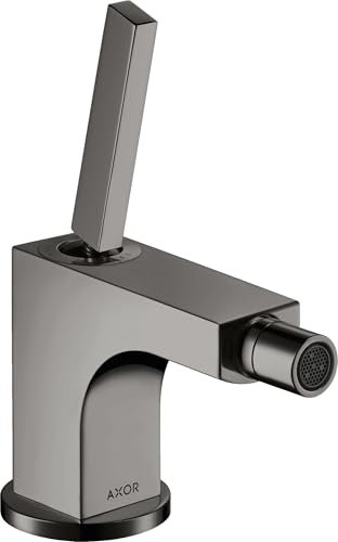 hansgrohe AXOR Citterio Einhebel-Bidetmischer, Zugstangen-Ablaufgarnitur, Farbe: Polished Black Chrome