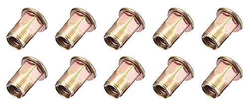 QUARKZMAN M6x15mm Nietmuttern x 30Stk Halb Sechskant Flachkopf für Auto und Möbel [Bronzeton]