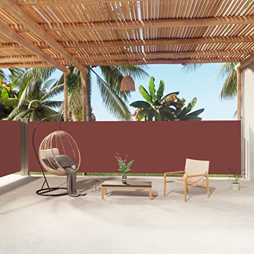 LAPOOH Seitenmarkise Ausziehbar, Windschutz Terrasse, Balkon Windschutz, Balkon Sichtschutz, Sichtschutz Zaun, Sichtschutzzaun, Markise Balkon, Sichtschutzwand, Braun 160x1000 cm