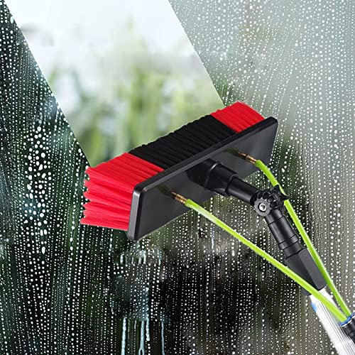 Windows Cleaning Kit, Car Window Cleaner Tool with Handle, Window Washing Kit with Extension Pole Hose Attachment, Solar Photovoltaic Panel Cleaning/50Cm Brush Head/12M Rod