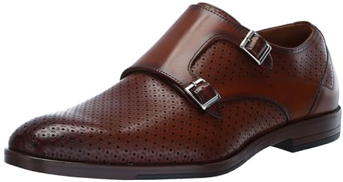 Stacy Adams Mens Arthur Double Monk-Strap Loafer, Cognac, 10 US