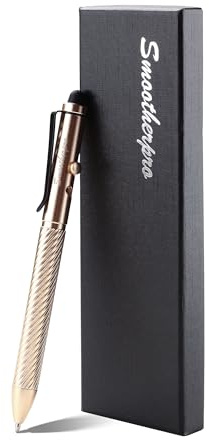 SMOOTHERPRO Bolt Action Pen with Stylus Tip, Compatible with Fisher Space SPR4 Refill and Parker Refill, Gold Ballpoint Stylus Pen for Touch Screen