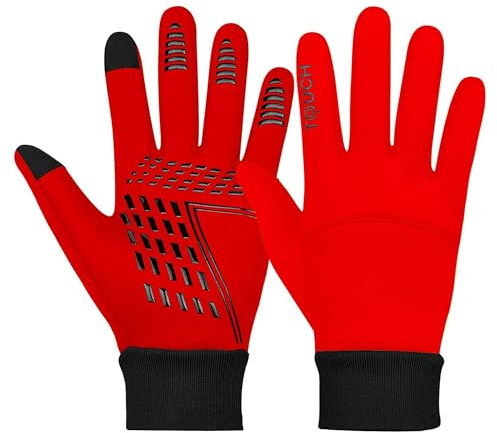 3S SPORTS Kids Children Boys Girls Cycling Winter Gloves Warm Gloves Touch Screen Anti-slip Thermal Gloves (Red, 3XS)