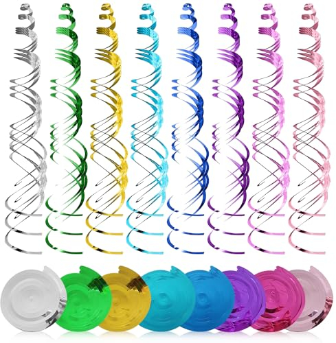 RYAN 48 PCS Decorazioni a Spirale Multicolore Decorazioni Pendenti Spirale Soffitto Stelle Filanti Riutilizzabile Christmas Hanging Swirl Decorations per Matrimoni Feste Compleanno