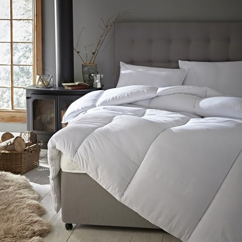 Silentnight Warm and Cosy Double Decker King Duvet Quilt - 18 Tog Winter Warm Cosy Thick Duvet Hypoallergenic and Machine Washable - Two Duvet Layers Retains Heat - King, White