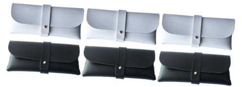WRITWAA 3 Stück 1 Brillentasche aus Leder Sonnenbrillenetui Sonnenbrillenbeutel Beutelhalter Brillenbox Brillenablage Aufbewahrungstasche für Brillen Aufbewahrungsbehälter für Brillen Weiß