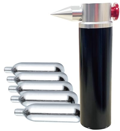 co2 can air Duster Spray，Reusable co2 Compressed air Duster with 5x16g 3/8-24UNF Thread co2 cartridges, Suitable for Sensitive Items Such as Optical Components and Electronic Devices