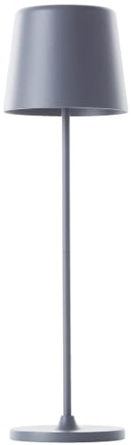 Lightbox 2er-Set LED Tischlampen für Innen & Außen | 37 cm / 23 cm Höhe, Ø | 2er-Set LED Tischlampen für Innen & Außen | 37 cm / 23 cm Höhe, Ø 10 cm | matt graue Outdoor Tischleuchten mit Touch-Dimmer