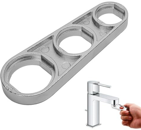 Wasserhahn Sprudelschlüssel, Strahlregler Schlüssel, Wasserhahn Sprudelschlüssel, 6-in-1 Spülbecken-Belüfterschlüssel für Küche und Bad (M16, M18, M20, M22, M24, M28)