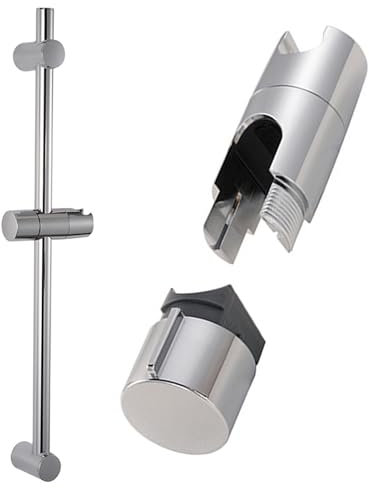 Universal Handbrause Halterung 18-25 mm Verstellbarer Durchmesser, Duschbrausehalterung für Schiebestange einstellbar, Schieberklemme Bad Ersatz, Sprayer Halter, Brausekopf Halter, glänzend Chrom
