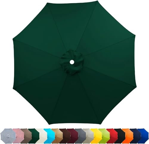 Toit de rechange pour parasol de terrasse - 2 m/2,3 m/2,5 m/2,7 m/3 m - Protection UV 50+ - Pièces de réparation pour parasol rond pour plage et jardin - 6/8 rayons - Beige