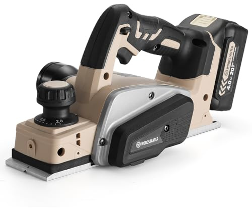 WOODSTARTER Cordless Electric Hand Planer for Makita (Bare Tool), Brushless Motor, 15000RPM Power Wood Planer with Edge Guide and Dust Bag, 3-1/4 Inch Planing Width, Ideal for Wood Chamfer
