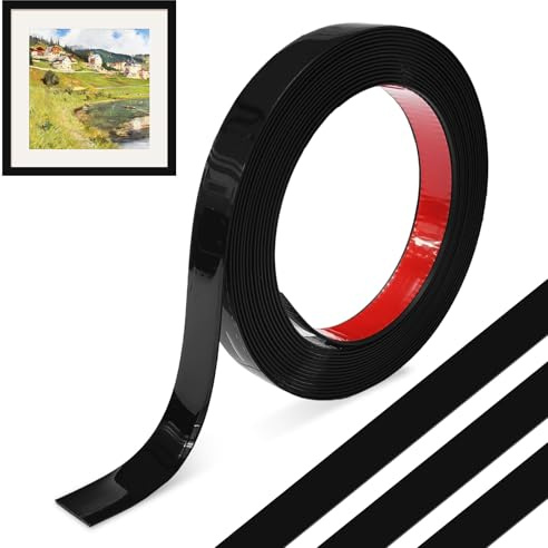 MeYuxg Molduras Decorativas Para Pared, 6M Flexible Molduras Decorativas pared Autoadhesiva de Acero Inoxidable, Peel and Stick,Moldura Adhesiva para Esquinas,Techos,Marcos de Espejos(Negro-6MX2CM)