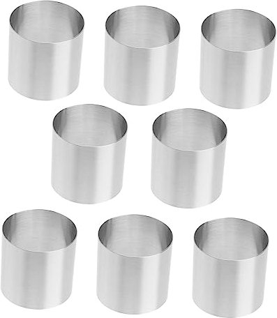 Veemoon 8piezas Molde Redondo De Acero Inoxidable Para Mousse y Pastel Resistente La Deformación y Oxidación Herramienta Para Repostería Casera y Profesional