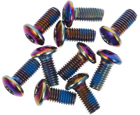 BESPORTBLE Mountain Bike Brake Pad Screws M5*10mm Titanium Steel Screw Set 12pcs Box Bicycle Disc Brake for Cycling Repair