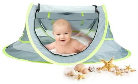 Tente de Voyage Portable pour bébé - Tente Automatique UV pour - Dôme de Plage Pop-up réutilisable - Parasol Multifonction pour Nourrissons - Maison de Jeu compacte en Plein air pour Excursion