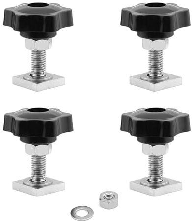 KUKUJIWA 4 Stück M8x35mm T-Nut Adapter, T-Nutensteine Dachträger Dachbox, Edelstahl T-Nut Nutsteine Set,T-Schiene Gleitmuttern Unterlegscheiben Muttern für Fahrradträger Relingträger Dachträger