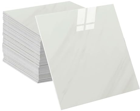 CutitiUU 10pcs 30x30cm Self Adhesive Wall Tiles,Refurbished Waterproof Tiles,Stick On Wall Tile Kitchen Splashbacks for Walls,PVC Waterproof Shower Walls Panels,for Bathroom Kitchen (White)