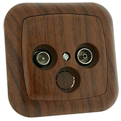 DH Base antena TV+Radio empotrable.Madera.