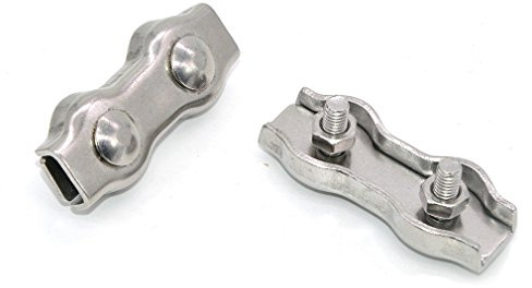 4er Pack M3/4/5/6/8 Edelstahl Draht Seilklemme Kabel doppelte Klemme Schnalle Kabelstecker