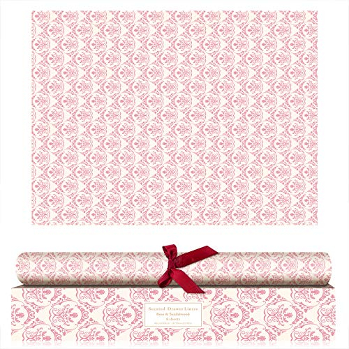 SCENTORINI Schrankpapier Rose Duft für Schubladen, Kommodenregal, Wäscheschrank und Kleiderschrank, 6 Blatt