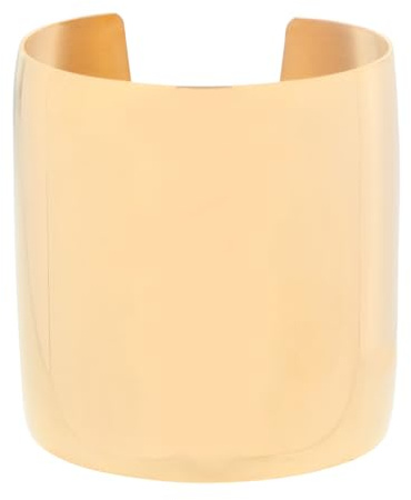Happyyami Armband aus Edelstahl, glatt, breit, poliert, Schmuck, Armband für Mädchen und Frauen (golden), Edelstahl