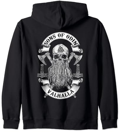 SONS OF ODIN VALHALLA NORSE MYTHOLOGY NORDIC VIKINGS Zip Hoodie