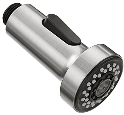 CREA Multi Function Pull Out Kitchen Tap Spray Head Replacement Part, 2 Function Kitchen Sink Tap Sprayer Replacement Nozzle, Kitchen Tap Head Hose Spray Spout, Universal G 1/2-inch Brushed