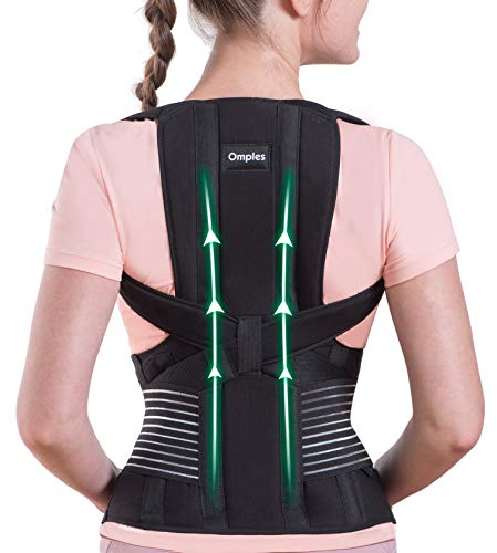 Omples Posture Corrector for Women and Men Thoracic Back Brace Straightener Shoulder Upright Support Trainer for Body Correction and Neck Pain Relief, X-Large (waist 42-47 inch)