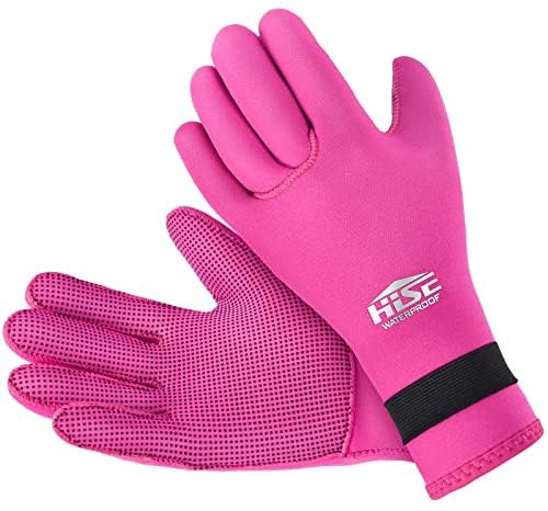 Neopren-Tauchhandschuhe, 3 mm, Thermo-Handschuhe, rutschfest, für Herren und Damen, zum Tauchen, Schnorcheln, Segeln (Pink, XL)