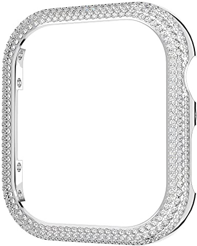 Swarovski Sparkling Apple Watch-hölje, vita Pavé-kristaller i silverfärgad miljö, från Sparkling Collection