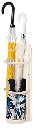 SOVORM Schirmständerhalter Zur Wandmontage Mit Abtropfschale, Platzsparender Wand-Organizer, Schirm-Aufbewahrungsregal Für Innenbereich, Eingangsbereich, Zuhause, Büro, Weiß