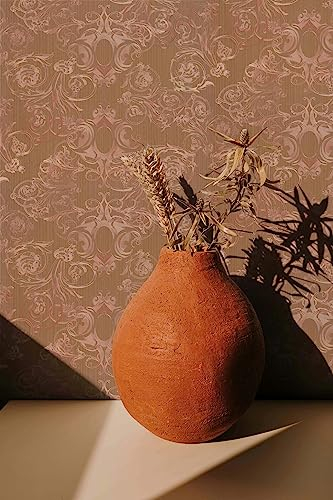 marburg Carta da parati marrone ornamentale barocco Damasco in tessuto non tessuto per soggiorno o camera da letto, made in Germany, 10,05 x 0,70 m