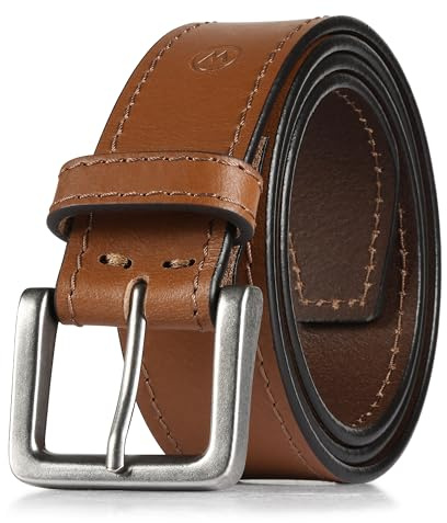 Wrangler Men's Leather Country Casual Belt for Jeans, Khakis & Dress Pants