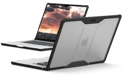 Urban Armor Gear Plyo Case para Apple MacBook Air 15 Funda ((M4-2025), (M3-2024), (M2-2023), Protectora según el estándar Militar Estadounidense) Ice/Negro (Transparente)
