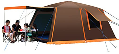 RajoNN Zelt, Kuppelzelt mit Veranda, automatisches Pop-up-Zelt, Sonnenschutz, einfacher Aufbau, doppelschichtig, für Familien, mit Tragetasche für Outdoor-Camping, Angeln, Grillen