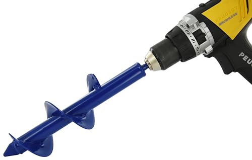 Tivoly • Punta per trapano • Ø 80 mm & L300 mm • Acciaio inossidabile • Asta esagonale Ø 8 mm • Punta da giardino • Perforazione del suolo facile e veloce • Per piantare fiori e arbusti