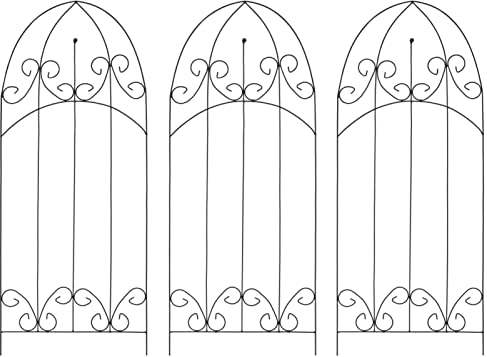 LAPOOH Rankgitter 3 STK Rankhilfe, Spaliere Und Rankhilfen, Kletterhilfe Für Pflanzen, Rosenstütze, Tomatenturm, Kletterrosen, Rosenrankgitter, Schwarz 40×100 cm Eisen